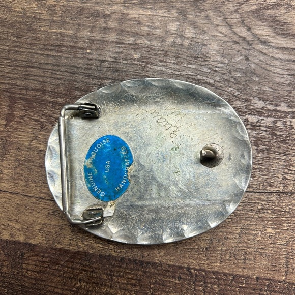 Vintage Native American Horserider Belt Buckle - Picture 3 of 4